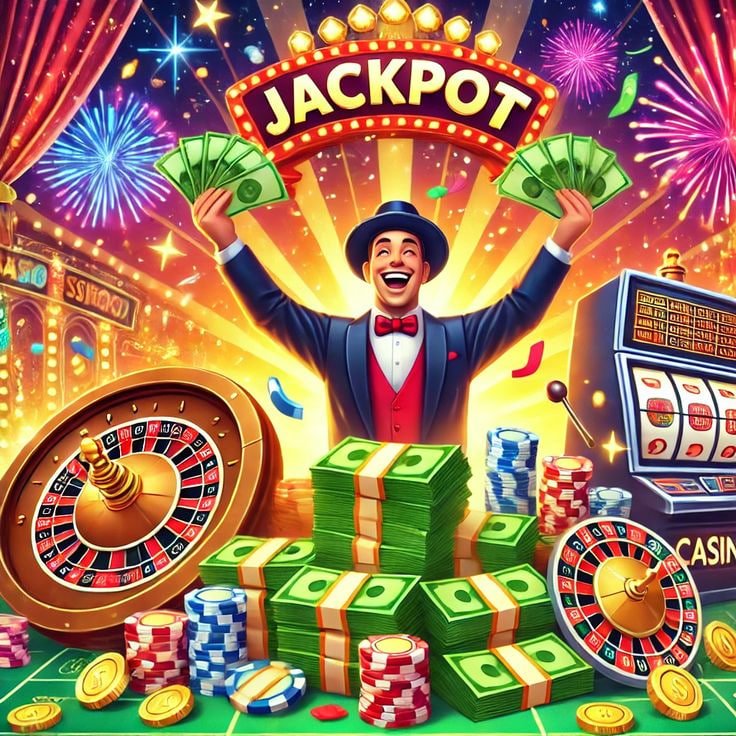 Màn hình slot nổ hũ jackpot tại 9ok với hiệu ứng tiền xu bay